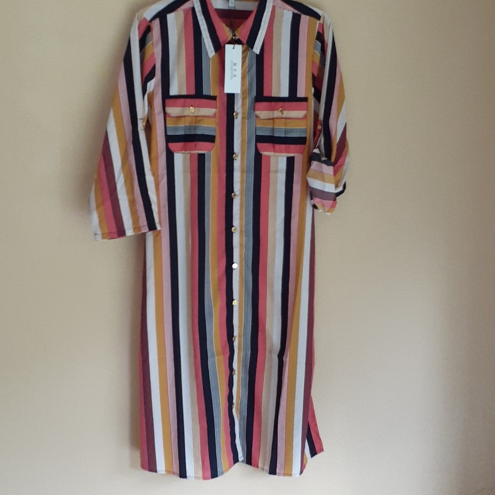 Multiple colors stripe dress